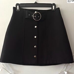 Zara Black A-Line Mini Skirt for Work
